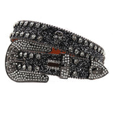 Hip-hop punk rhinestone belt skull