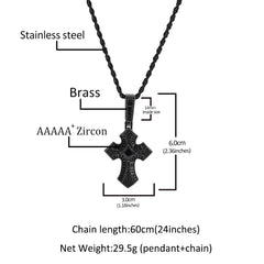 Jewelry Ladder Zircon Cross Pendant Hip Hop Necklace Crosses Spectrum