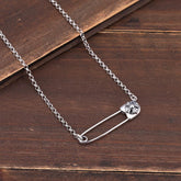 CHH Chrome heart Cross Necklace Cross Pin Vintage Minimalist Collarbone Chain