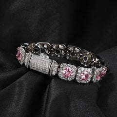 Bracelet Hip Hop Bracelet Copper with Zircon Color Spectrum St. Valentine's