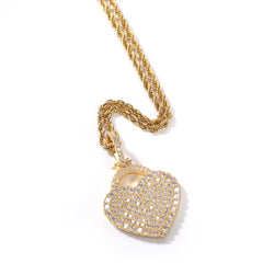 Jewelry Zircon Love Lock Necklace Design Sense Pendant St. Valentine's Spectrum