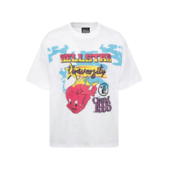 Hellstar T-Shirt Print Men's and Women's Summer High-quality pure cotton high-street clothing