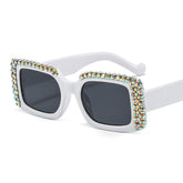 Trendy punk glasses diamond sunglasses uv protection