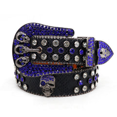 Hip-hop punk rhinestone belt skull punk dark style