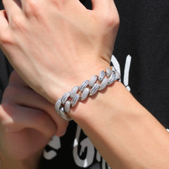 Bracelet Zircon Cuban Chain Bracelet Trendy Vintage Spectrum Jesus Pieces
