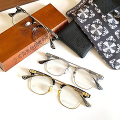 CHH Chrome Hearts Glasses Pure Titanium Half Frame Simple Atmospheric Square Glasses Frame