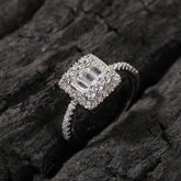 Rings Silver Square Zircon Ring ins St. Valentine's Spectrum