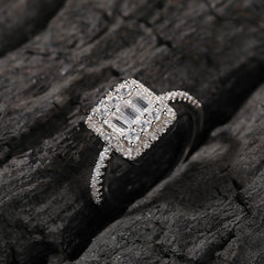 Rings Silver Square Zircon Ring ins St. Valentine's Spectrum
