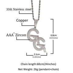 Jewelry Pendants Hip Hop Necklaces Copper with Zircon Word Up St. Valentine's Spectrum