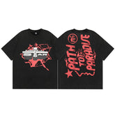 Hellstar T Shirt Cross Portrait Printing Casual Loose High-quality pure cotton high-street clothing