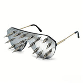 Trendy punk glasses spikes and rivets