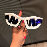 Trendy punk glasses y2k epoxy shark teeth special shape