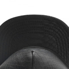 Trendy flat brimmed snapback hatsleather