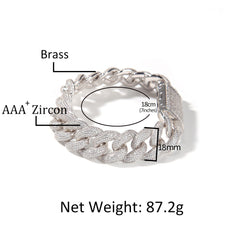 Bracelet 18mm Rap 3D Stereo Miami Cuban Chain St. Valentine's Spectrum