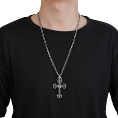 CHH Chrome heart Cross Necklace Vintage Cross Flame Bullet Pendant Men's and Women's