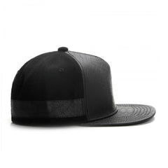 Trendy flat brimmed snapback hatsleather