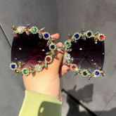 Trendy punk glasses cut out square frame