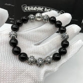 CHH Chrome heart Cross Bracelet Obsidian Bracelet
