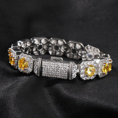 Bracelet Hip Hop Bracelet Copper with Zircon Color Spectrum St. Valentine's