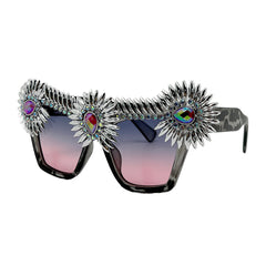 Trendy punk glasses retro butterfly frame