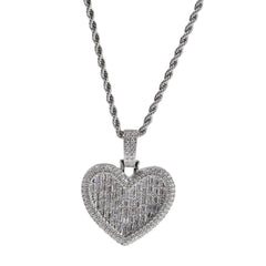 Jewelry Love Pendant Copper Set Zircon T Square Full Diamond Pendant Necklace St. Valentine's Spectrum