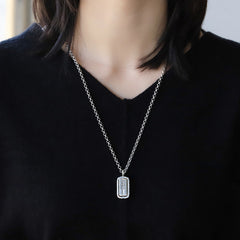 CHH Chrome heart Cross Necklace Rotatable Square Pendant Vintage Sword Cross Necklace