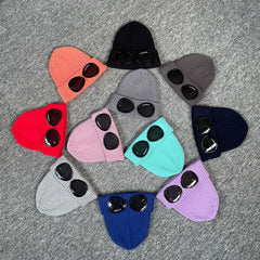 Ribbed CP glasses autumn and winter knitted hats for men and women outdoor warmth