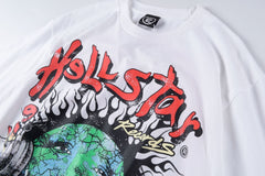 Hellstar T Shirt Hellstar Studios Globe tee High-quality pure cotton high-street clothing