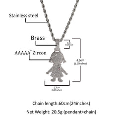 Jewelry Hip Hop Diamond Pendant Necklace Royalty Spectrum St. Valentine's