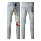KSUBI Jeans Slim Fit Casual Stretch Ripped Jeans