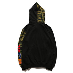 Bathing Ape Bape Hoodie Splicing Camouflage Sweater Male Shark Autumn