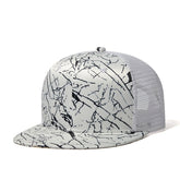Trendy flat brimmed snapback hatsmesh breathable summer