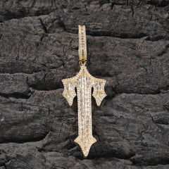 Jewelry Hip Hop T Letter Pendant Gold Set T Square Zircon Necklace Armament Crosses Egypt Pieces St. Valentine's