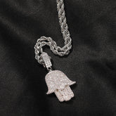 Jewelry Zircon Fatima Hand Pendant Hip Hop Rap rapper St. Valentine's Spectrum Far East