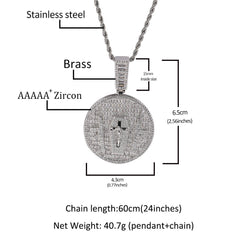 Jewelry Summer Cross Pendant Full Diamond Necklace Spectrum Far East