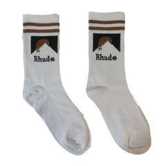 Rhude Socks Men's and Women's Casual Black and White Simplicity