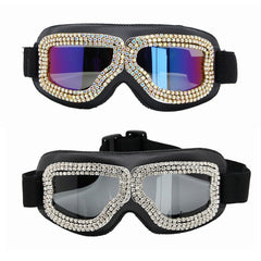 Trendy punk glasses diamond retro windproof and dustproof