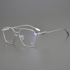 CHH Chrome Hearts Glasses Pure Titanium Ultra Light Wide Large Face Double Beam Myopia Glasses Frame