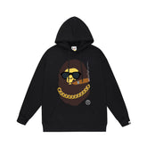 Bathing Ape Bape Hoodie Autumn/Winter Letter Print Loose Hoodie Pullover Ape Sweater