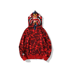 Bathing Ape Bape Hoodie Camouflage Shark Tiger Head Double Hat Sweater