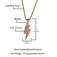Jewelry Luminous Lightning Necklace Simple ins Wind Drip Oil Inlaid Zirconium Night light lightning Jesus Pieces