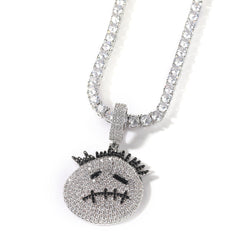 Jewelry small thorn cartoon hip hop necklace pendant trendy zircon rapper Spectrum Animal