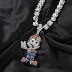 Jewelry Trendy Brand Anime Cartoon Pendant Hip Hop Full Diamond Spectrum Animal