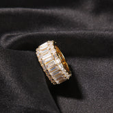 Rings ins Wind Three Row T Square Zircon Hip Hop Ring Spectrum St. Valentine's