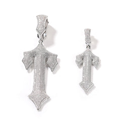 Jewelry T Letter Pendant Fashion Zircon Rap Cross Word Up Spectrum
