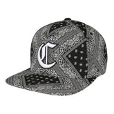 Trendy flat brimmed snapback hatscashew pattern sun shade