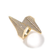 Rings Three-dimensional Lightning Ring Copper set with 5A Zircon Spectrum