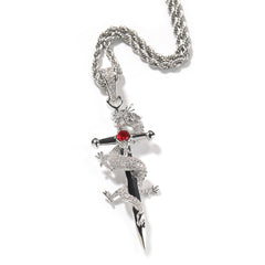 Jewelry Hip Hop Chinese Dragon Cross Miniature Zircon Pendant Royalty Crosses Jesus Pieces