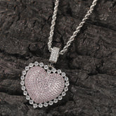 Jewelry Love Copper Zircon Pendant Round Zirconium Pendant Necklace Spectrum St. Valentine's Royalty