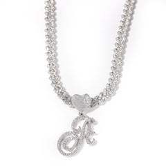 Jewelry Zircon Love Button Head Flower Letter Pendant Personality Word Up Spectrum St. Valentine's